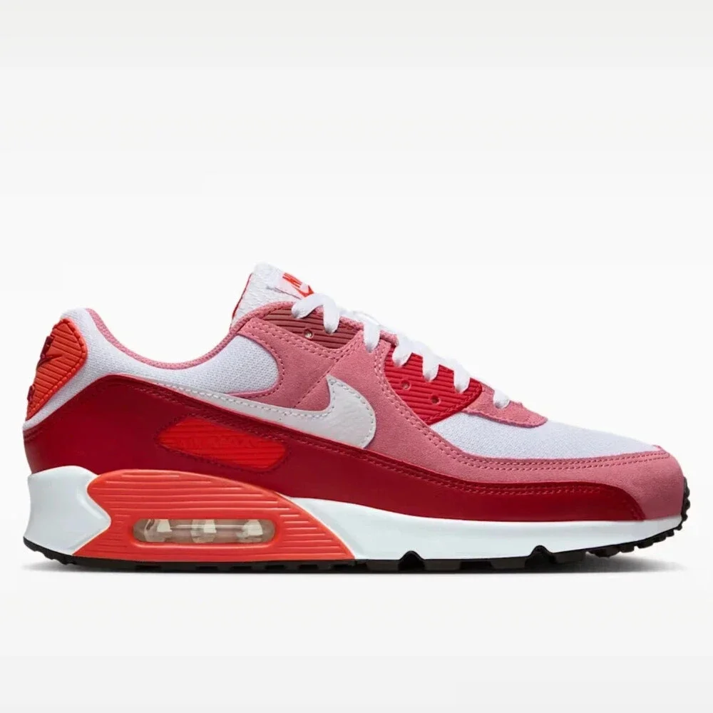 Nike Air Max 90 DM0029-600 Sneakers Mens 8.5 Peony White Lifestyle Shoes LIQ1174 - Picture 2 of 12